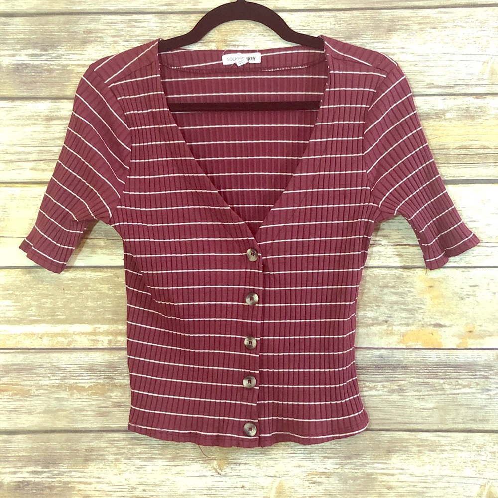 Social gypsy crop top red/white Petite Size XLP